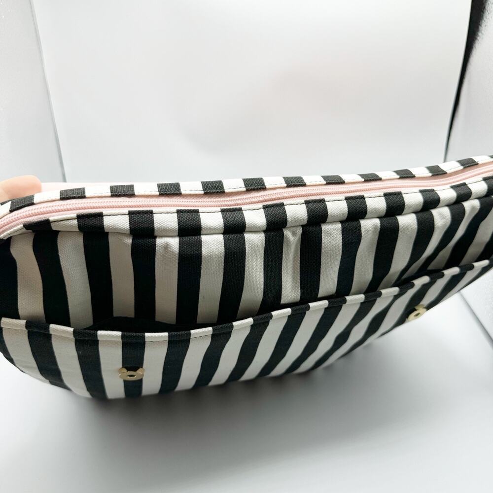 Matein 17 Laptop Bag Pink Black White Striped Padded RFID Bow Charm Lightweight - Picture 5 of 9